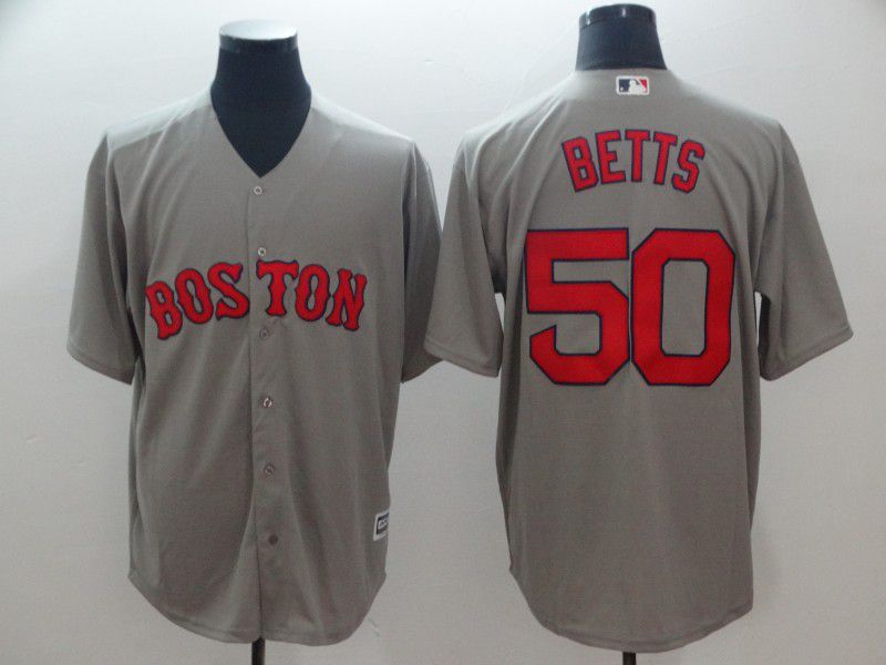 Men Boston Red Sox #50 Betts Grey Game MLB Jerseys